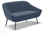 Namoradeira 02 Lugares Giovana Suede Azul Marinho Pés Palito de Ferro - D'Rossi