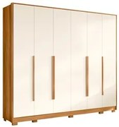 Guarda Roupa Casal 6 Portas 270cm Fascination A02 Carvalho Grife/Off W