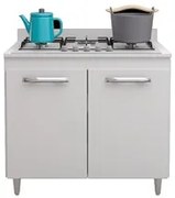 Balcão de Cozinha Cooktop Roma 2 Portas Branco - Lumil Móveis