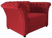 Poltrona Decorativa Chesterfield Sofia Suede Vermelho - ADJ Decor