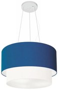 Pendente Cilíndrico Azul Marinho e Branco MJ-4158 Para Mesa de Jantar e Estar