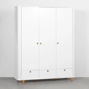 Guarda-Roupa Curvo Cora 3 Portas e 3 Gavetas - Branco