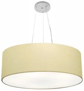 Lustre Pendente Cilíndrico Md-4038 Cúpula em Tecido 60x21cm Algodão Crú - Bivolt