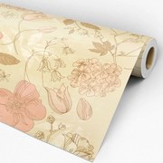 Papel de Parede Floral Amarelo e Rose