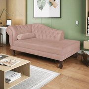 Recamier Diana 140cm Lado Direito Suede Rosê - ADJ Decor