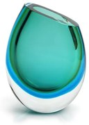 Vasinho 96 Bicolor Verde com Água-marinha Murano Cristais Cadoro
