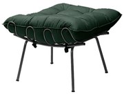 Puff Decorativo Sala de Estar Abel Pés Preto Suede Verde G41 - Gran Belo