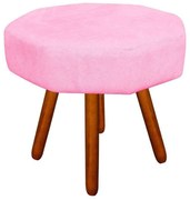 Puff Banqueta Decorativo Veronês Suede Rosa Bebê - D'Rossi