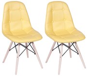 Conjunto 2 Cadeiras Eames Eiffel Botonê - Amarelo