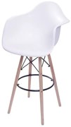 Banqueta Eames Polipropileno com Braco Branca Base Madeira 113m - 59334 Sun House