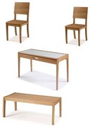 Conjunto Vinci Mesa Extensivel Fendi + 2 Cadeiras Estofado Fendi + 1 Banco Amendoa 110cm  - 59716 Sun House