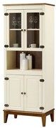 Cristaleira Malu 4 Portas cor Off White com Amendoa 180 cm - 62825 Sun House