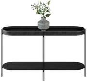 Buffet Aparador Isi Preto TX e Couro Preto 139x79 cm L04 - D'Rossi