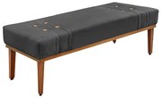 Recamier Decorativo 140cm Kors Suede Pés de Madeira Cinza G63 - Gran Belo