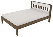 Cama de casal MDP CM8007 Nogal/Branco G69 - Gran Belo