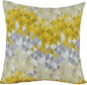 Capa almofada LYON Veludo estampado Triangulos amarelo 50x50cm