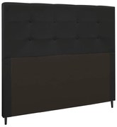 Cabeceira Luna Para Cama Box Casal 140 cm Suede - D'Rossi - Preto