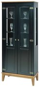 Cristaleira Laura 2 Portas cor Preto com Amendoa 180 cm - 62231 Sun House