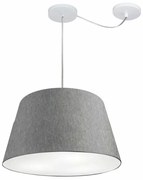 Lustre Pendente Cone Com Desvio Md-4279 Cúpula  21/30x40cm Rustico Cinza - Bivolt