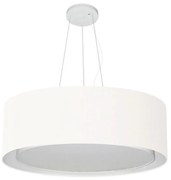 Lustre Pendente Cilíndrico Duplo Md-4125 Cúpula em Tecido 60x25cm Branco - Bivolt