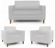 Conjunto Namoradeira + 2 Poltrona Gabriela Courino Branco