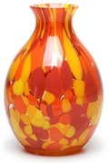 Vasinho 65 Multicor Amarelo, Laranja e Coral Murano Cristais Cadoro