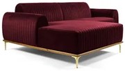 Sofá 350cm 6 Lugares com Chaise Esquerdo Pés Gold Molino C-278 Veludo