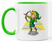 Caneca Link Jogo Zelda Minish Cap com Alça e Interior Verde