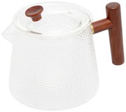 Chaleira Vidro Borossilicato Resistente Ao Calor Martelado Alça Bambu 750ml 29354 Wolff