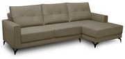 Sofá Decorativo 4 Lugares com Chaise Rebecca 265cm Veludo Castor G22 - Gran Belo