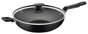 Wok Tramontina Loreto em Alumínio Antiaderente Starflon Max com Tampa de Vidro 28 cm 3,3 L Grafite 20394028 Wok Tramontina Loreto em Alumínio Antiaderente Starflon Max com Tampa de Vidro 28 cm 3,3 L Grafite