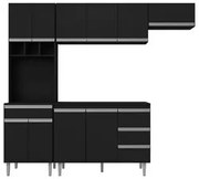 Cozinha Modulada 5 Peças com Tampo 241cm 10 Portas 4 Gavetas Andréia P