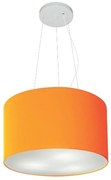 Lustre Pendente Cilíndrico Md-4009 Cúpula em Tecido 40x21cm Laranja - Bivolt