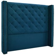 Cabeceira Cama Box Casal 140 cm Vicenza Veludo Azul Marinho S04 - D'Rossi