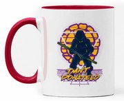 Caneca Tartarugas Ninjas Donatello Geek Nerd Branca com Alça Vinho