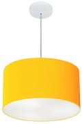 Lustre Pendente Cilíndrico Md-4099 Cúpula em Tecido 40x25cm Laranja - Bivolt