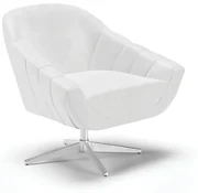 Poltrona Giratória Giovana Corano Base Cromada - D'Rossi - Branco