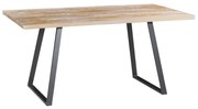 Mesa Sala de Jantar Cozinha Ogleary 220cm Grafite Madeira Maciça Driftwood G54 - Gran Belo