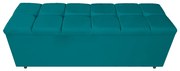 Calçadeira Estofada Manchester 140 cm Casal Suede Azul Turquesa - ADJ Decor