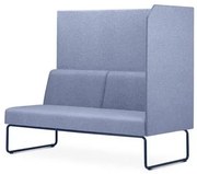 Sofa Privativo Pix com Lateral Esquerda Aberta Assento Mescla Azul Base Aco Preto - 54988 Sun House