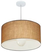 Lustre Pendente Cilíndrico Vivare Md-4208 Cúpula em Tecido 55x30cm - Bivolt