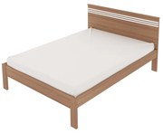 Cama de casal MDP CM8009 Amendoa/Branco G69 - Gran Belo