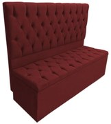 Cabeceira com Calçadeira Baú Casal 140cm Nicole Suede Bordô - Sheep Estofados - Vermelho escuro