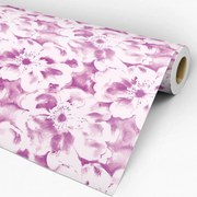 Papel de parede adesivo floral rosa