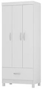 Guarda Roupa 3 Portas 1 Gaveta Prince D02 Branco - Mpozenato