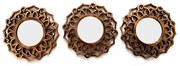 Kit 03 Espelhos Decorativo Moldura Redonda Bronze 26 cm - D'Rossi