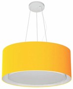 Lustre Pendente Cilíndrico Duplo Md-4124 Cúpula em Tecido 50x25cm Laranja - Bivolt