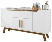 Balcão Aparador Buffet 4 Portas 1 Gaveta Future Branco/Cinamomo - Bech