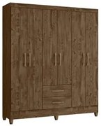 Guarda Roupa Casal 6 Portas 2 Gavetas 153cm Paraná M07 Castanho Wood -