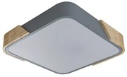 Plafon Led De Sobrepor Madeira Metal 30W - CINZA